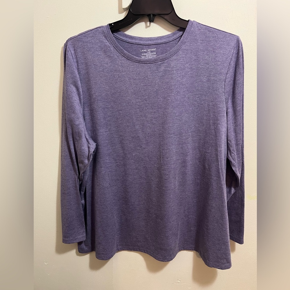 Lane Bryant purple sparkle 18/20 long sleeve shirt. Smoke/pet free excellent .